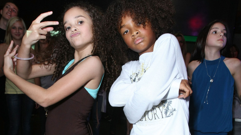 Madison Pettis and Jaden Smith posing