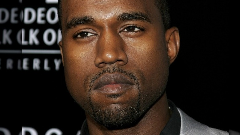 Kanye West slightly squinting