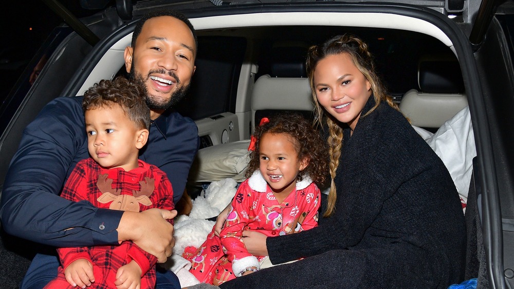 John Legend and Chrissy Teigen with kids