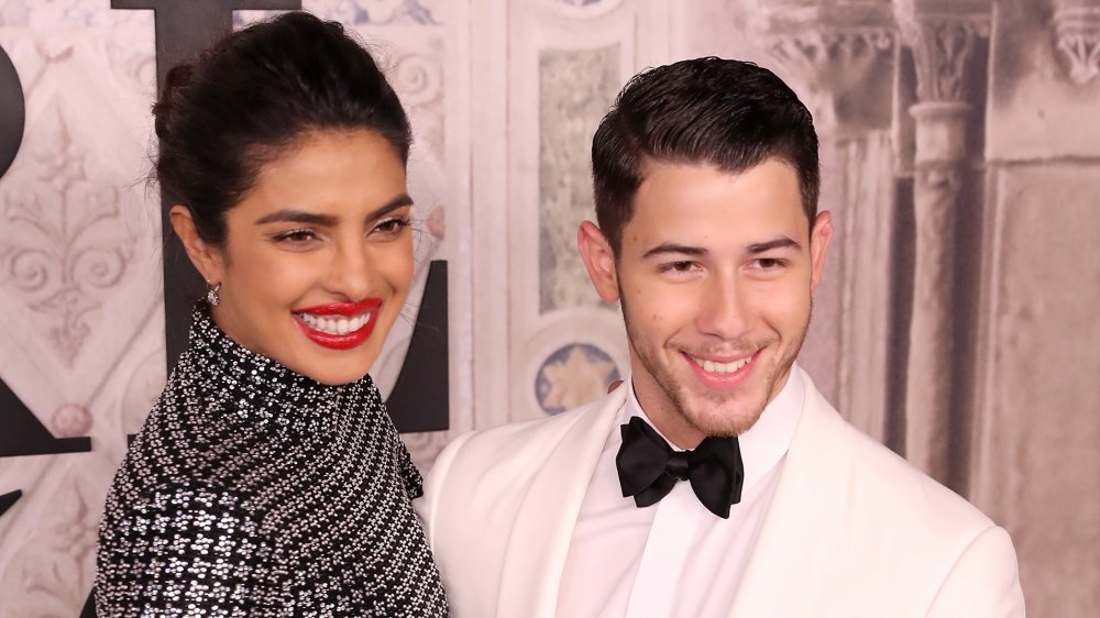 Priyanka Chopra and Nick Jonas at the Ralph Lauren fashion show during New York Fashion Week in 2018