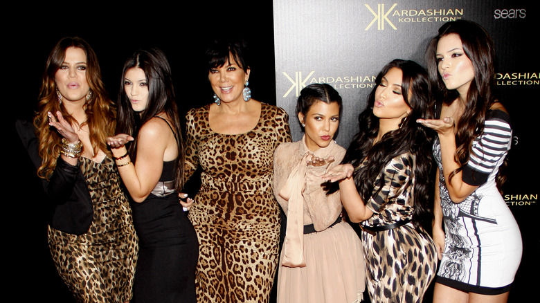 The Kardashian family posing for a photo