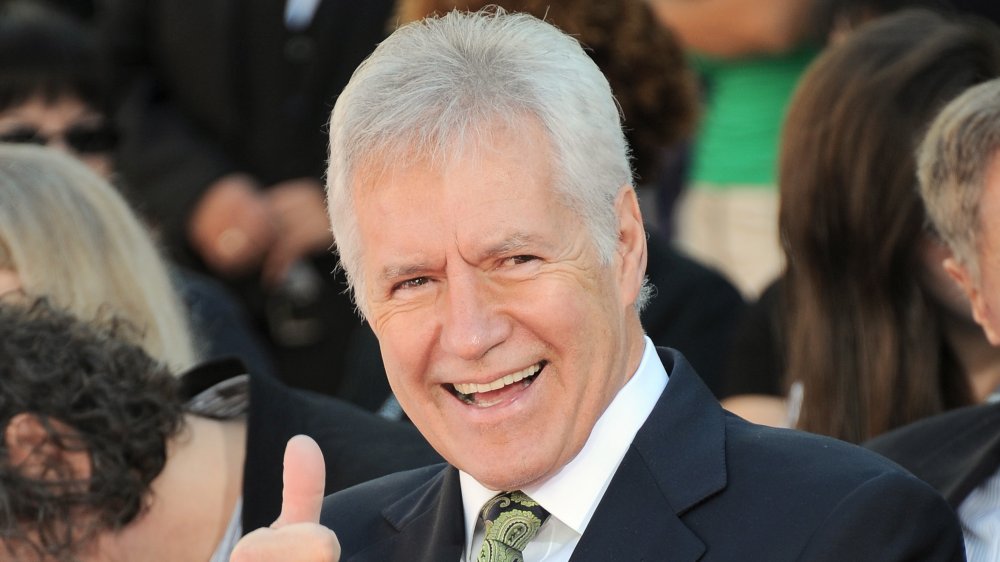 Jeopardy host Alex Trebek in Hollywood on 2015 at Christopher Plummer's hand and footprint ceremony