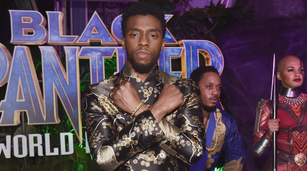 Chadwick Boseman at the premiere of Black Panther