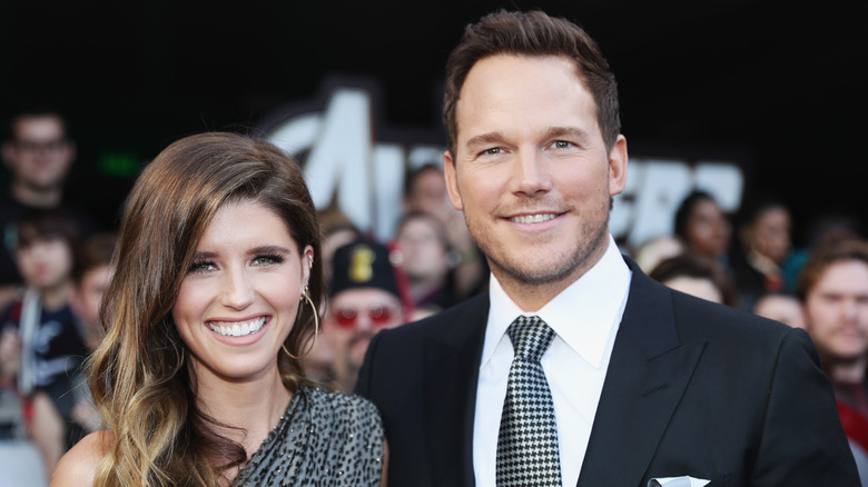 Katherine Schwarzenegger and Chris Pratt smiling