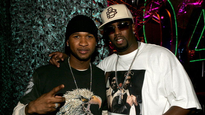 Usher and Diddy pose together