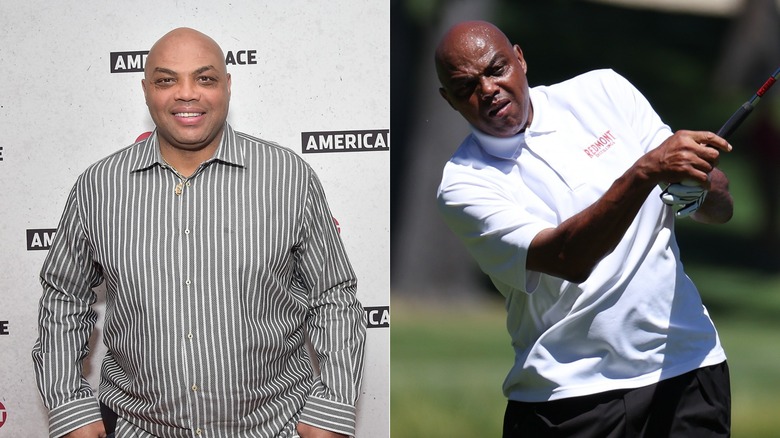 Charles Barkley smiling and playing golf