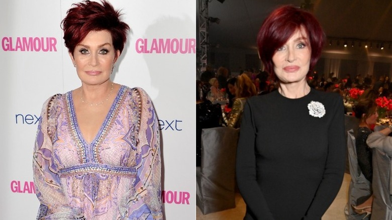 Sharon Osbourne posing for photos