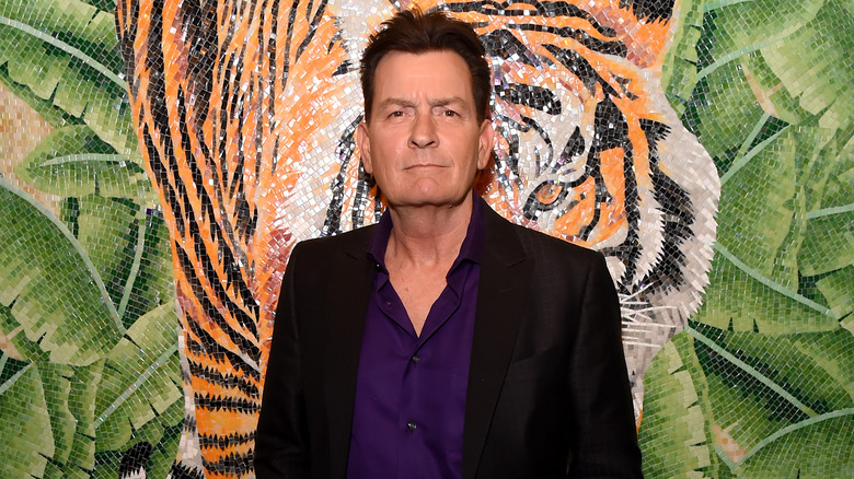 Charlie Sheen before tiger mosaic