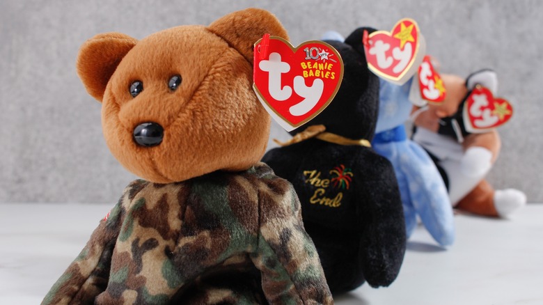 Beanie babies in a row