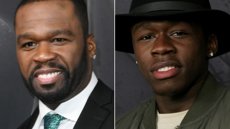 50 Cent smiling, Marquise Jackson smiling 