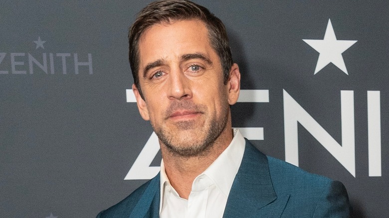 Aaron Rodgers on a red carpet