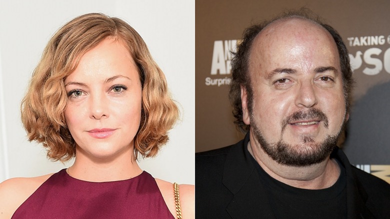 Bijou Phillips posing and James Toback posing