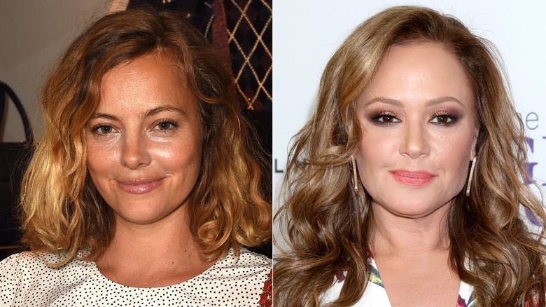 Bijou Phillips smiling and Leah Remini posing