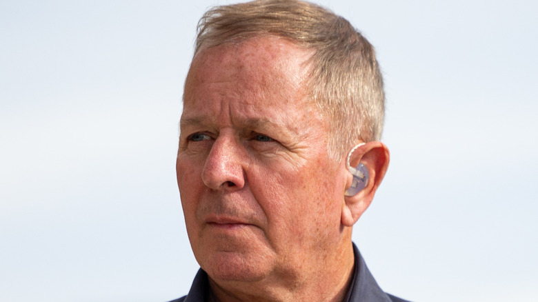 Martin Brundle on racetrack