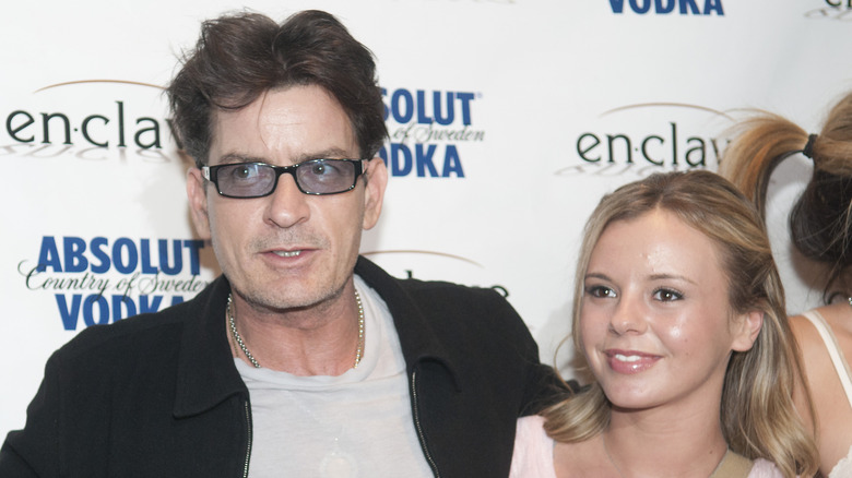 Charlie Sheen and Bree Olson embrace