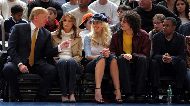 Donald Trump and wife Melania with Beth and Howard Stern, along with Chris Rock
