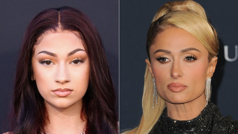 Bhad Bhabie, left, and Paris Hilton, right