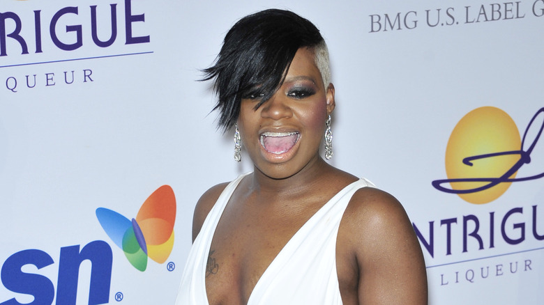 Fantasia Barrino speaking, mouth open