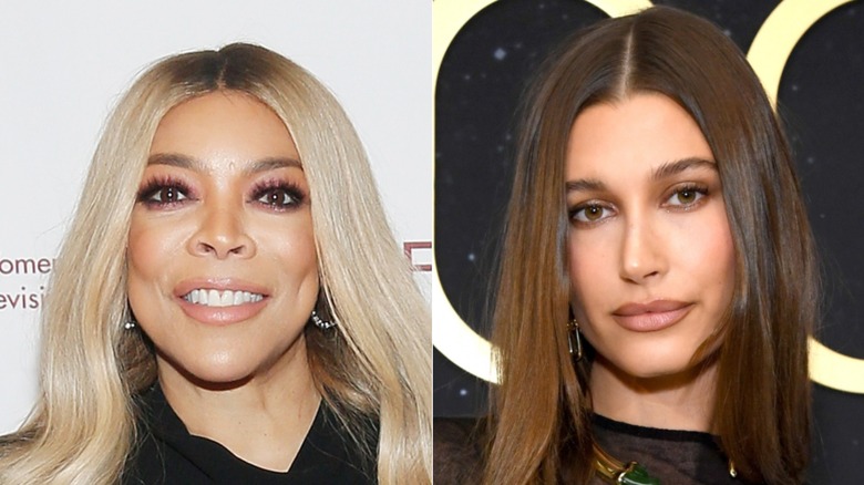 Wendy Williams, left, and Hailey Bieber, right