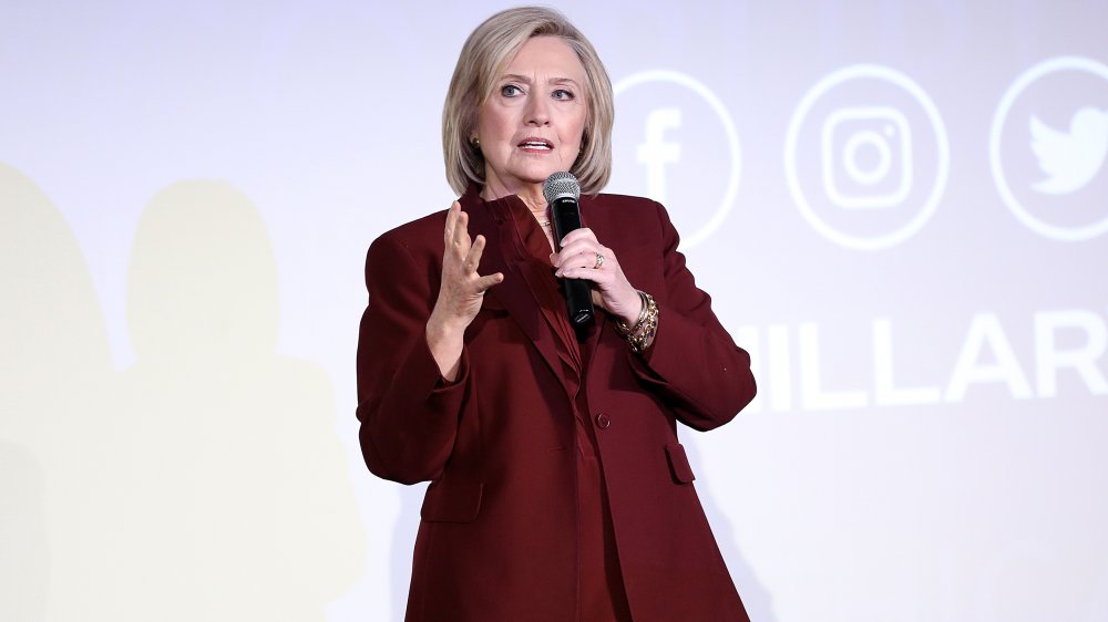 Hillary Clinton speaking at Hillary premiere