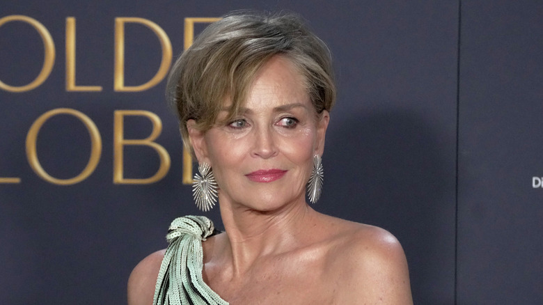 Sharon Stone attending the 2024 Golden Globe Awards