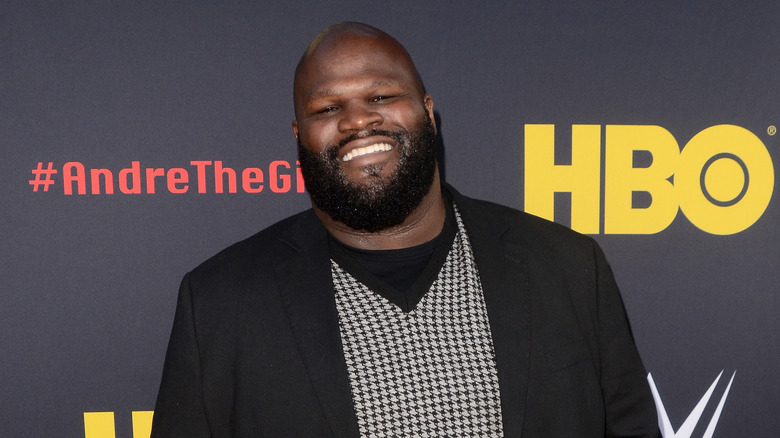 Professional wrestler Mark Henry at the premiere of Andre the Giant