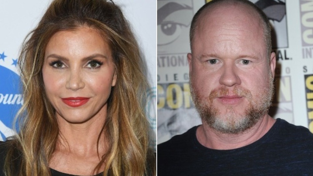 Charisma Carpente smiling (left), Joss Whedon smirking (right)