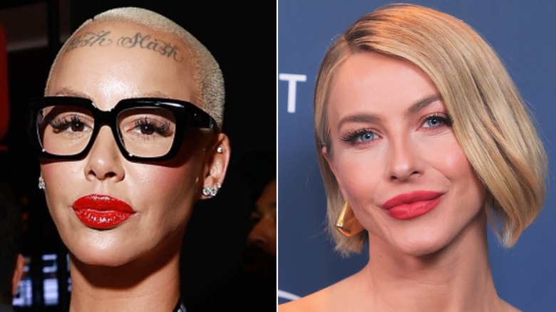 Split image of Amber Rose and Julianne Hough