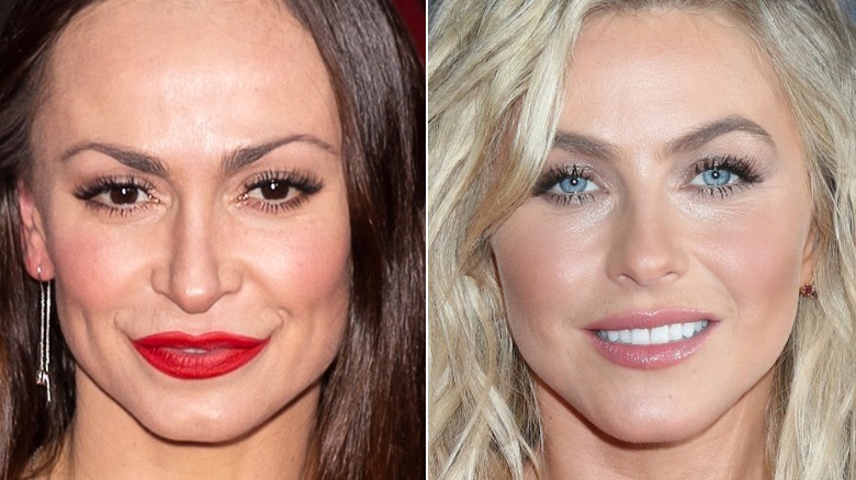 Split image of Karina Smirnoff and Julianne Hough