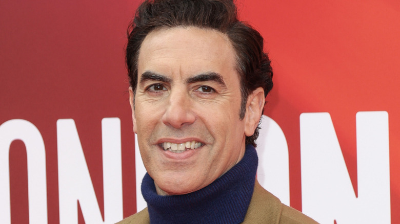 Sacha Baron Cohen blue sweater