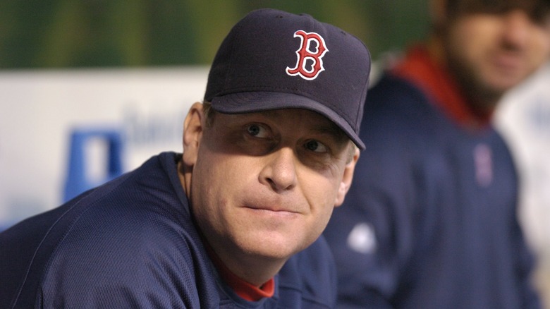 Curt Schilling watching a game