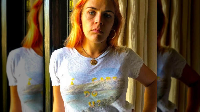 Busy Philipps posing in t-shirt