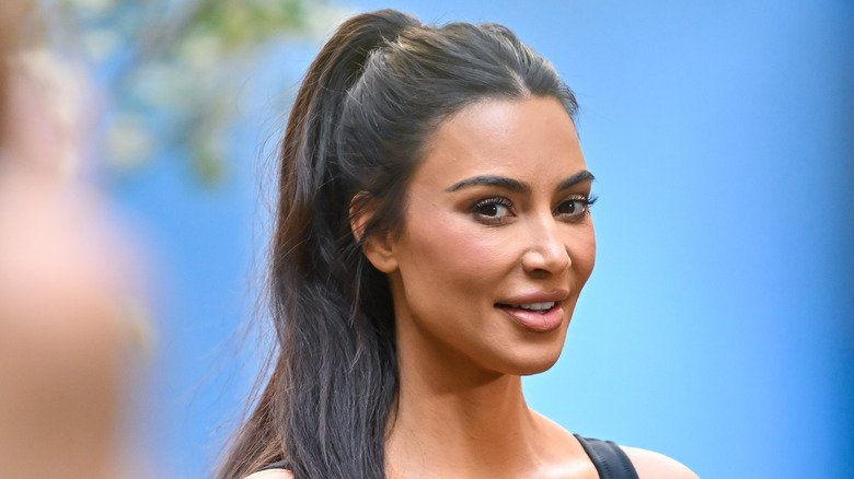 Kim Kardashian smiling