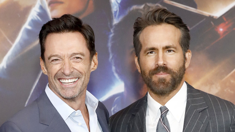 Hugh Jackman and Ryan Reynolds posing