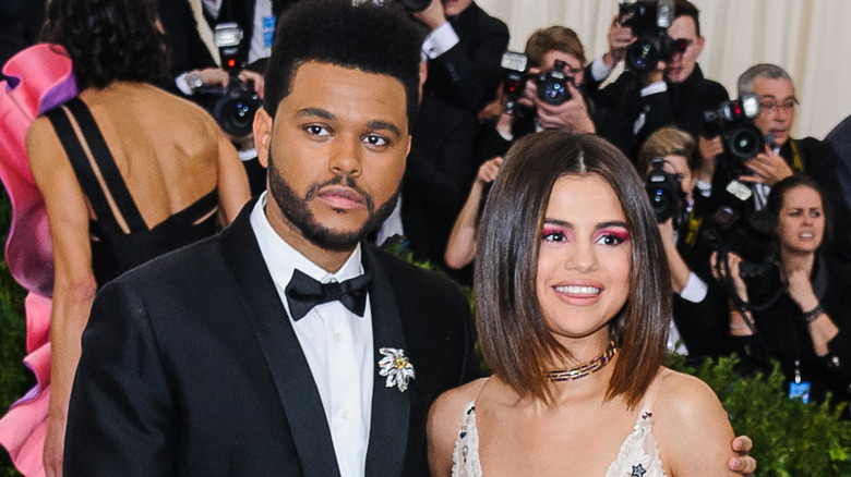 The Weeknd and Selena Gomez on the red carpet