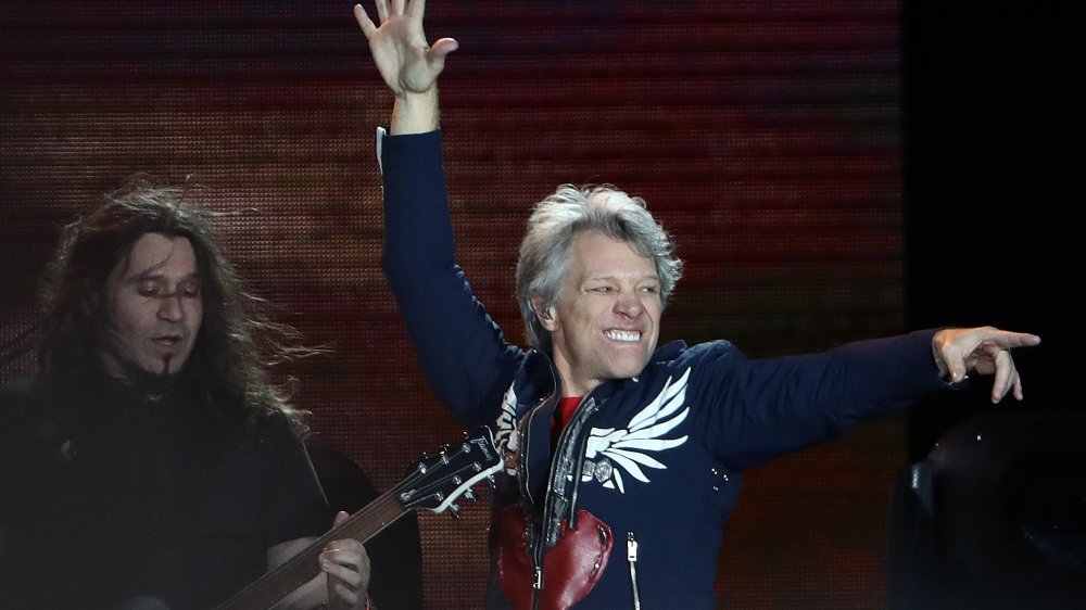 Jon Bon Jovi performing on stage