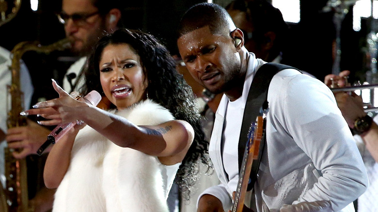 Nicki Minaj and Usher performing