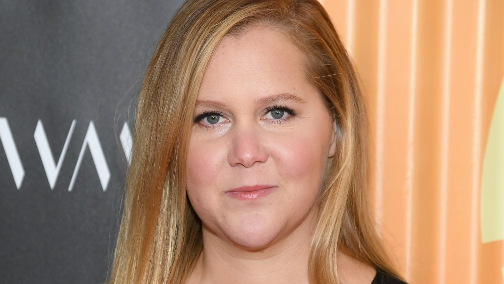 Amy Schumer with side part, smiling