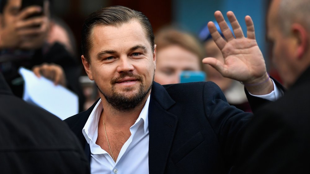 Leonardo DiCaprio waving at a crowd