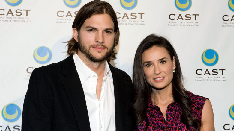 Ashton Kutcher and Demi Moore on red carpet