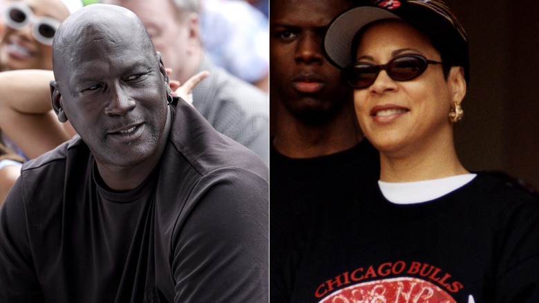 Michael Jordan, left, and Juanita Vanoy, right