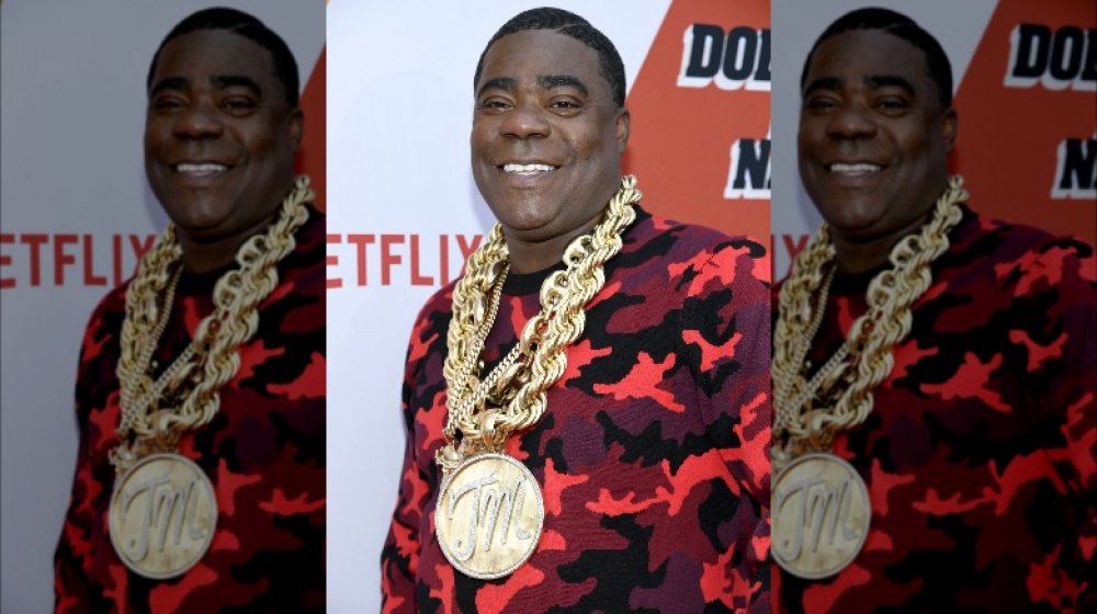 Tracy Morgan with a massive gold chain and pendant