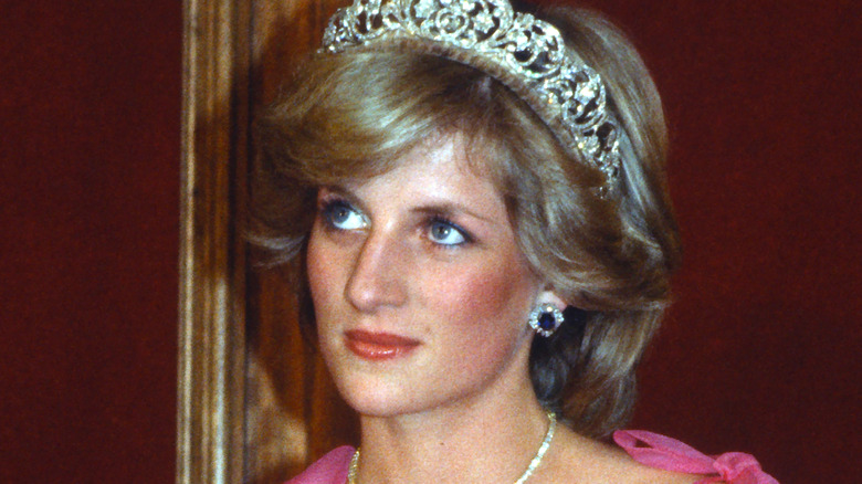 Princess Diana wearing a tiara