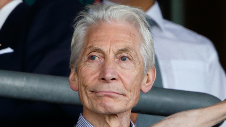 Charlie Watts smirking  