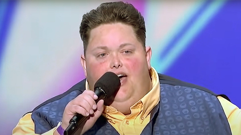 Freddie Combs performing during X Factor audition