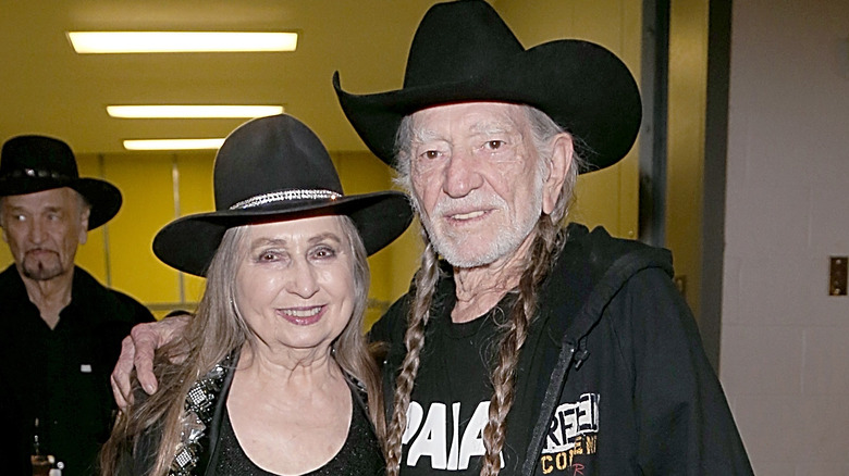 Bobbie Nelson and Willie Nelson smiling