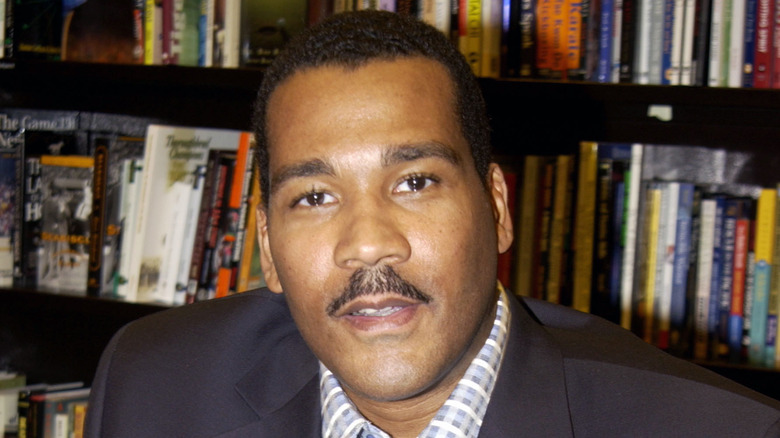 Dexter King in close-up at bookstore