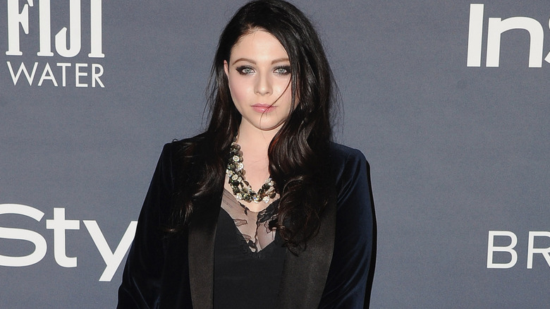 Michelle Trachtenberg wearing all black