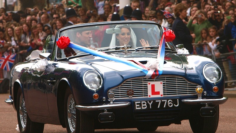 Prince William and Kate Middleton in convertible