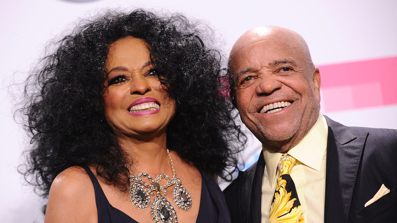 Diana Ross and Berry Gordy smiling together